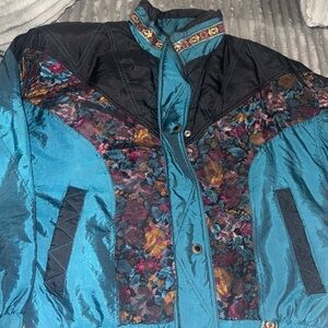 Vintage Floral Teal Women's Jacket